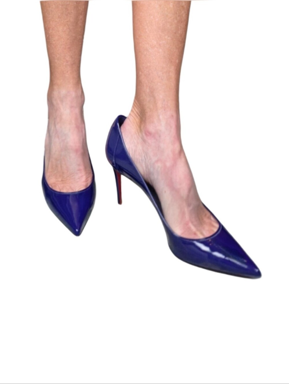 CHRISTIAN LOUBOUTIN Sporty Kate 85 Patent Leather Pumps In Galactiqueen Midnight - Picture 3 of 16